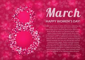 internationella kvinnodagen rosa banderoll. 8 mars ljus vektor bakgrund med hjärtan. lätt att redigera designmall för dina konstverk.