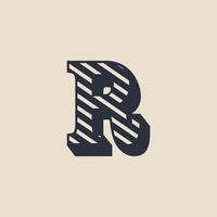 bokstaven r retro vintage hipster vektor logotyp designmall inspiration