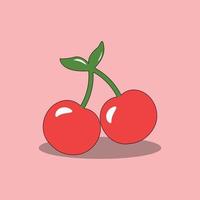 Illustration Vektorgrafik von Kirschfrüchten, geeignet für Design mit Obstmotiven vektor