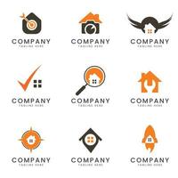 uppsättning av hem och fastighetsföretag logotyp ikon design för multipurpose företag vektor