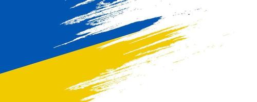 ukraine-flagge mit pinselkonzept. Flagge der Ukraine im Grunge-Stil. bete für die Ukraine. handbemalte pinselflagge des ukrainischen landes vektor