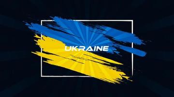 ukraine-flagge mit pinselkonzept. Flagge der Ukraine im Grunge-Stil. bete für die Ukraine. handbemalte pinselflagge des ukrainischen landes vektor