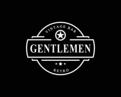 Vintage-Retro-Abzeichen für Gentleman-Stoffbekleidungs-Logo-Design-Symbol vektor