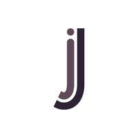 initial bokstaven j logotyp flera rader stil med prick symbol ikon vektor design inspiration