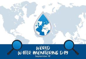 flache Designillustration der Weltwasserüberwachungstagesschablone, Design passend für Plakate, Fahnen, Hintergründe und Grußkarten Weltwasserüberwachungstag themenorientiert vektor