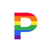 buchstabe p in regenbogenfarbe logo design inspiration für lgbt-konzept vektor