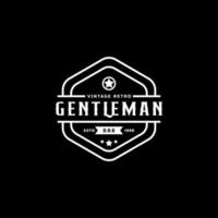 kreativa klassiska vintage retro etikettmärke för gentleman tyg kläder logotyp design inspiration vektor