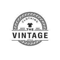 klassisches vintage retro-label-abzeichen für kleidung bekleidung kreis logo emblem design template element vektor