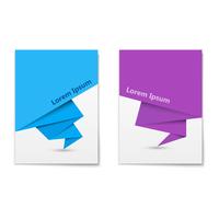 Modernes Broschürendesign mit Origamipapierfahnen, Spracheblasen vektor
