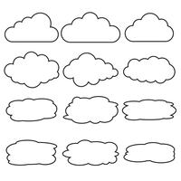 Vektorsatz der verschiedenen Wolkenlinie Ikonen vektor