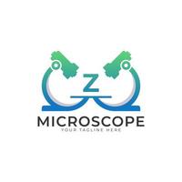 Labor-Logo. anfangsbuchstabe z mikroskop logo design template element. vektor