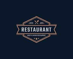 klassisk vintage retro etikett märke för restaurang och café logotyp design inspiration vektor