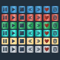 Vektor uppsättning glansiga knappar ikoner för webbdesign