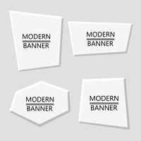 Vektor uppsättning vita plast moderna banderoller