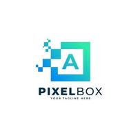 Anfangsbuchstabe ein digitales Pixel-Logo-Design. geometrische Form mit quadratischen Pixelpunkten. verwendbar für Geschäfts- und Technologielogos vektor