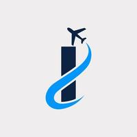 kreativa första bokstaven i flygresor logotyp designmall. eps10 vektor