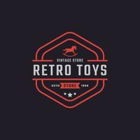 klassisk vintage retro etikett märke leksaker och souvenir logotyp design inspiration vektor