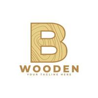 bokstaven b med trä textur logotyp. användbar för företag, arkitektur, fastigheter, konstruktion och byggnadslogotyper vektor