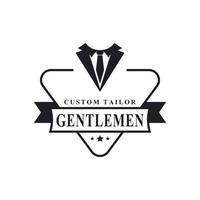 vintage retro märke för kläder kläder gentleman och maskulin logotyp emblem symbol vektor