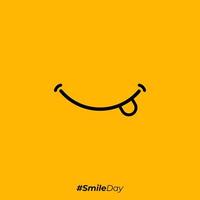 Lächeln-Emoticon-Symbol für Weltglück-Vektor-Template-Design-Illustration vektor