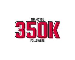 Danke 350.000 Follower Karte Feier Vektor Post Social Media Vorlage.