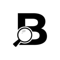 Suchlogo. Buchstabe b Lupen-Logo-Design vektor