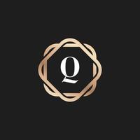 Anfangsbuchstabe q Logo-Symbol mit Mustervektorelement vektor