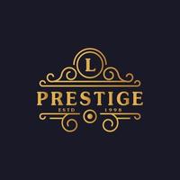 bokstaven l lyx logotyp blomstrar kalligrafiska eleganta ornament linjer. affärsskylt, identitet för restaurang, royalty, boutique, café, hotell, heraldiskt, smycken och mode logotyp designmall vektor