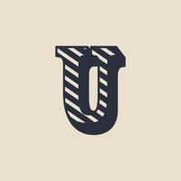 Buchstabe u Retro-Vintage-Hipster-Vektor-Logo-Design-Vorlage Inspiration vektor