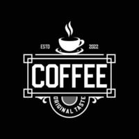 kafé vintage logotyp designmall, kaffeetikett, kaffemärke, kaffelogotyp vektor