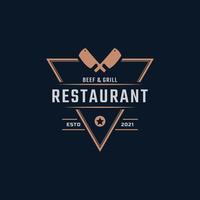 klassisches Vintage-Retro-Label-Abzeichen für Restaurant- und Café-Logo-Design-Inspiration vektor