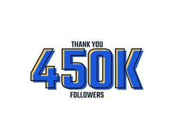 tack 450 k anhängare kort firande vektor. 450 000 följare grattis inlägg mall för sociala medier. vektor