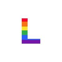 buchstabe l in regenbogenfarbe logo design inspiration für lgbt-konzept vektor