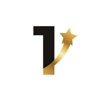 nummer 1 goldenes sternlogo symbol symbol vorlagenelement vektor