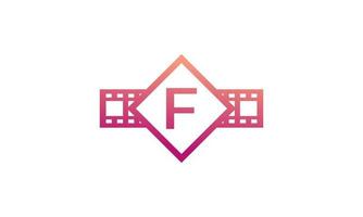 Anfangsbuchstabe f quadratisch mit Rollenstreifen Filmstreifen für Inspiration für das Logo des Filmkino-Produktionsstudios vektor