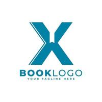 bokstav initial x bok logotyp design. användbar för utbildning, företag och byggnadslogotyper. platt vektor logo designidéer mallelement