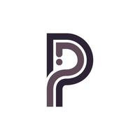 initial bokstaven p logotyp flera rader stil med prick symbol ikon vektor design inspiration