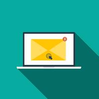 Plattformikon på Email Marketing-konceptet med lång skugga
