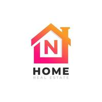 anfangsbuchstabe n home house logo design. Immobilien-Logo-Konzept. Vektor-Illustration vektor