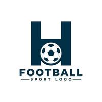 bokstaven h med fotbollslogotypdesign. vektor designmallelement för sportlag eller företagsidentitet.