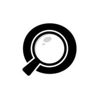 Suchlogo. buchstabe o lupen-logo-design vektor