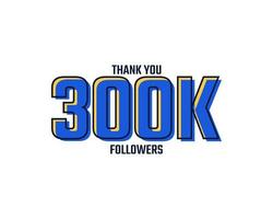 Danke 300.000 Follower Kartenfeier Vektor. 300000 Follower Gratulation Post Social Media Vorlage. vektor