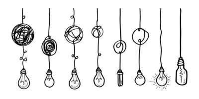 Verwirrungsklarheit oder Pfadvektor-Ideenkonzept. Vereinfachung des Komplexen. Doodle-Vektor-Illustration. vektor