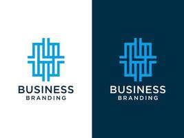 abstrakter anfangsbuchstabe h logo. blaue geometrische Form Origami-Stil isoliert auf weißem Hintergrund. verwendbar für Geschäfts- und Markenlogos. flaches Vektor-Logo-Design-Vorlagenelement vektor