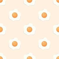 sömlös stekt ägg tecknat mönster vektor