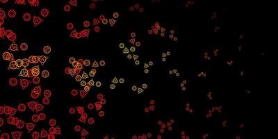 dunkeloranger Vektorhintergrund mit okkulten Symbolen. vektor