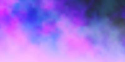 hellviolettes, rosa Vektorlayout mit Wolkenlandschaft. vektor