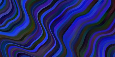 dunkelblauer Vektorhintergrund mit gebogenen Linien. vektor
