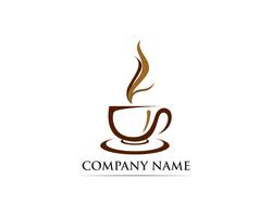 Kaffekopp Logo Mall vektorikon