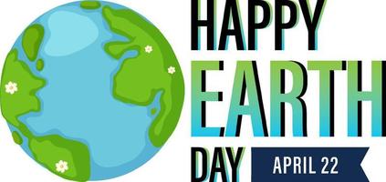 glad jordens dag 22 april affischdesign vektor